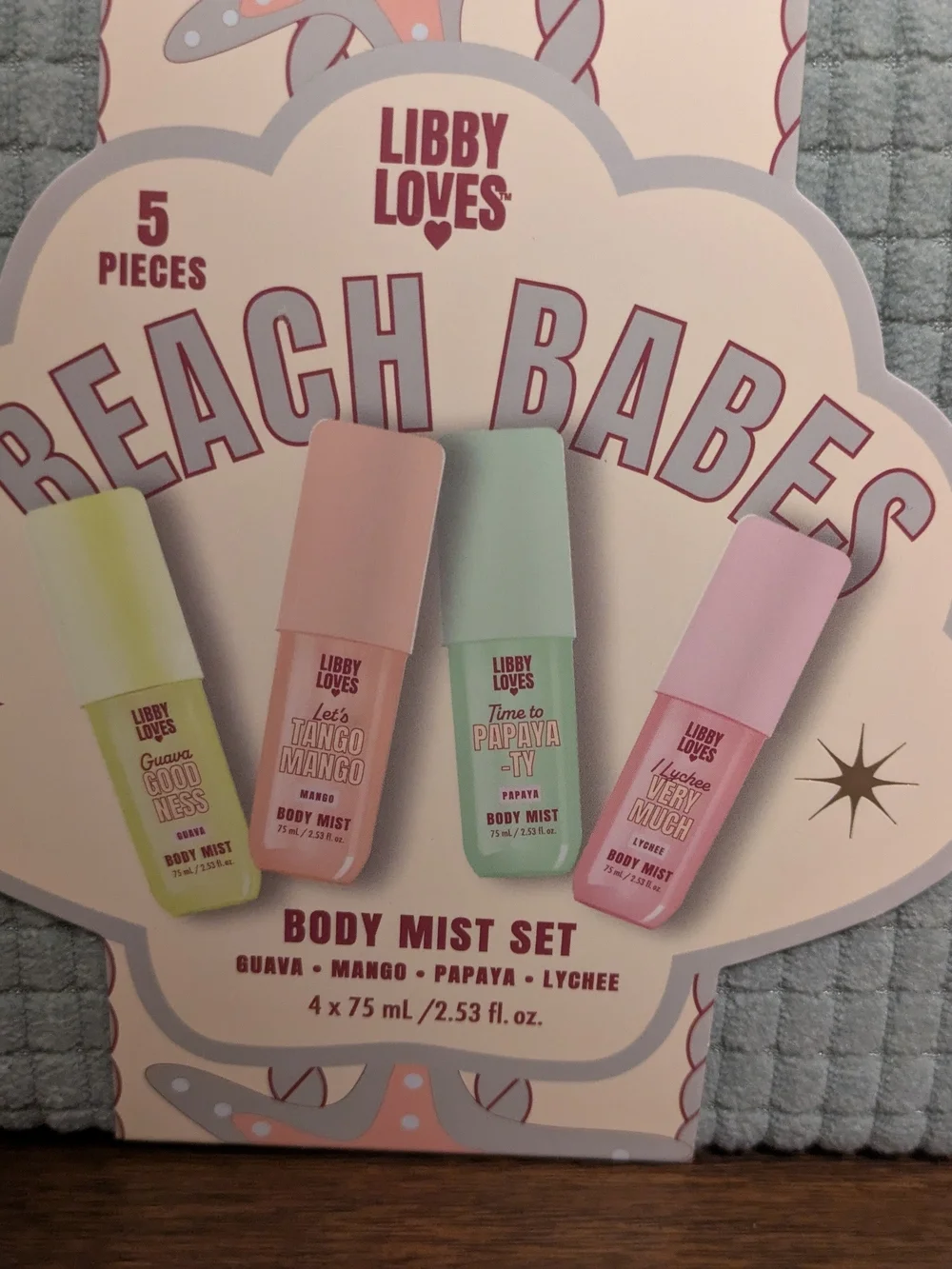 Libby Beach Babes Body Mist Set - Pastel Pink, Mint, Peach, Lilac, Lime